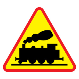 Przejazd kolejowy bez zapór Znak A-10 Ostrzegawczy 75 cm