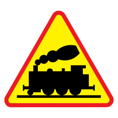 Znak A-10 przejazd kolejowy bez zapór Ostrzegawczy 750 mm
