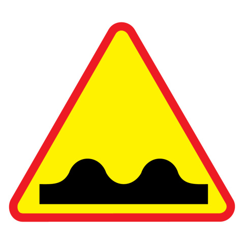 Znak drogowy A-11 nierówna droga  znak ostrzegawczy 1050 mm