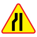 Znak A-13 ostrzegawczy zwężenie jezdni lewostronne 600 mm
