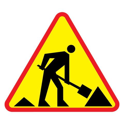 Znak A-14 ostrzeżenie o zbliżającym się miejscu prac drogowych Ostrzegawczy 900 mm