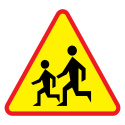 Znak A-17 Uwaga dzieci ostrzegawczy 900 mm