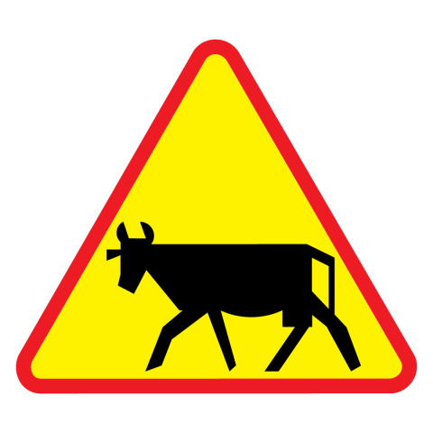 Znak drogowy A-18a Zwierzęta gospodarskie - Znak ostrzegawczy 1050 mm