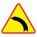 Znak drogowy A-3 niebezpieczny zakręt w lewo 1050 mm