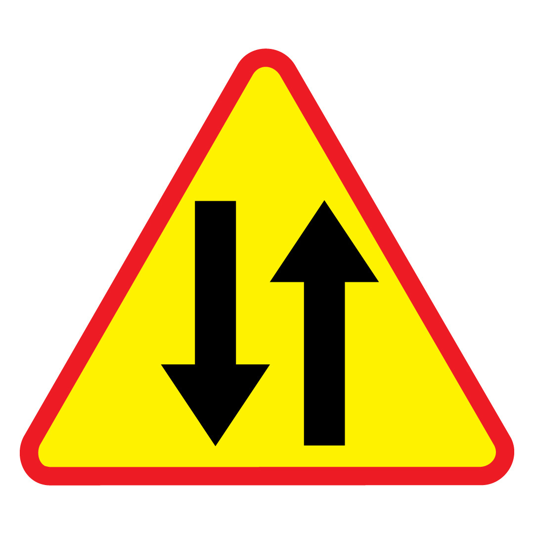 Znak A-20 Odcinek drogi o ruchu dwukierunkowym - Ostrzegawczy 900 mm