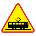 Znak A-21 przejazd przez tory tramwajowe 1050 mm