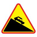 Drogowy znak ostrzegawczy A-22 żółty trójkąt pionowy