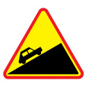 Znak A-23 ostrzegawczy stromy podjazd drogowy 600 mm