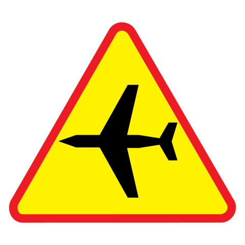 Znak ostrzegawczy drogowy A-26 Lotnisko 600 mm
