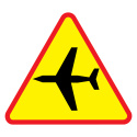 Znak A-26 drogowy ostrzegawczy Lotnisko 750 mm