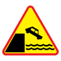 Znak ostrzegawczy A-27 Droga prowadząca do nabrzeża lub brzegu rzeki 600 mm