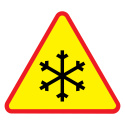 Znak A-32 Oszronienie jezdni - drogowy ostrzegawczy 1050 mm