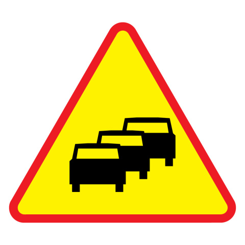 Znak drogowy A-33 Zator drogowy - znak ostrzegawczy 900 mm