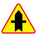 Znak drogowy A-6a skrzyżowanie z drogą podporządkowaną występującą po obu stronach 1050 mm