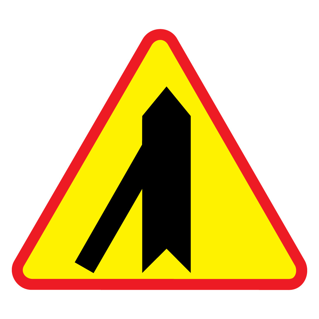 Znak A-6e ostrzega o skrzyżowaniu z jednokierunkową drogą podporządkowaną