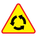 Znak A-8 skrzyżowanie o ruchu orkężnym rondo