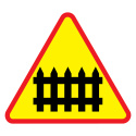 Znak drogowy A-9 przejazd kolejowy z zaporami 1050 mm