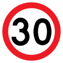 Znak B-33, 30 km/h, folia I generacji, 400 mm