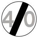 Znak B-34, 40 km/h, folia I generacji, 400 mm