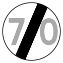 Znak B-34, 70 km/h, folia I generacji, 400 mm