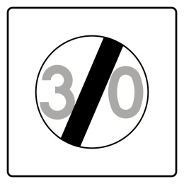 Znak B-44, 30 km/h, folia I generacji, 900x900 mm