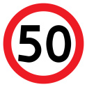 Znak B-33, 50 km/h, folia I generacji, 900 mm