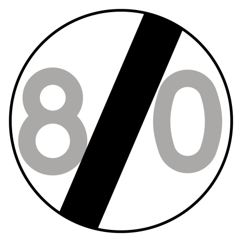 Znak B-34, 80 km/h, folia II generacji, 600 mm