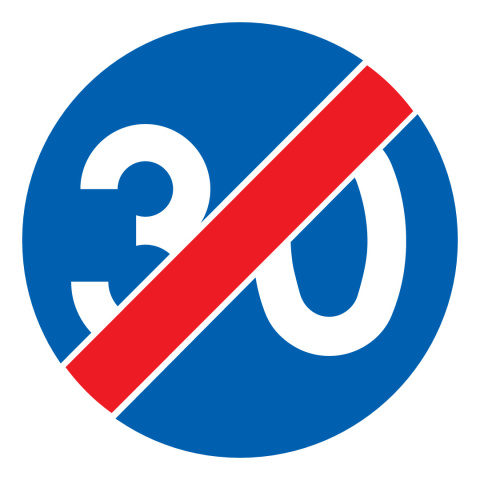 Znak C-15, 30 km/h, folia I generacji, 600 mm