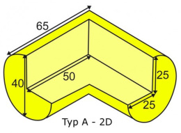 Elastyczny łącznik narożny 2D do profili typu A