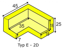 Elastyczny łącznik narożny 2D do profili typu E