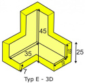 Elastyczny łącznik narożny 3D do profili typu E