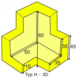 Elastyczny łącznik narożny 3D do profili typu H