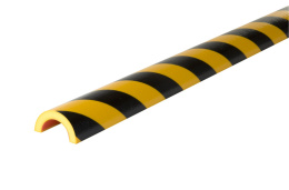 Elastyczny profil ochronny czarno - żółty typu R50 - 1 m