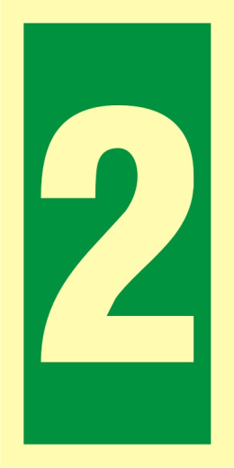 Numer stacji ewakuacyjnych 2, 7,5x15 cm, SYSTEM TD