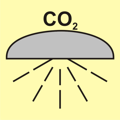 Obszar/zespół obsz. chronionych syst. ppoż.(CO2), 15x15 cm, PCV 1 mm