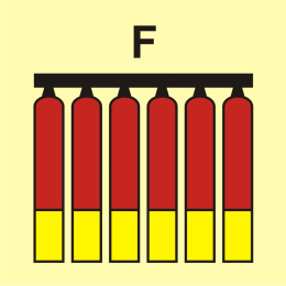 Zamocowana bateria gaśnicza (F-piana), 15x15 cm, PCV 1 mm