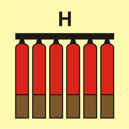 Zamocowana bateria gaśnicza (H-gaz), 15x15 cm, PCV 1 mm