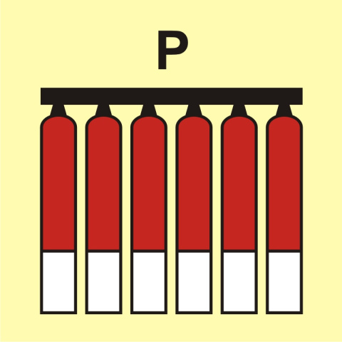 Zamocowana bateria gaśnicza (P-proszek), 15x15 cm, PCV 1 mm