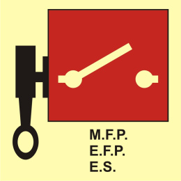 Zdalnie sterowane pompy pożarowe lub wyłączniki awaryjne, 15x15 cm, PCV 1 mm