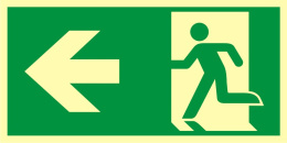 Znak systemu LLL - Kierunek do wyjścia ewakuacyjnego - w lewo, 10x20 cm, folia