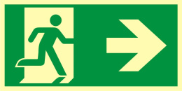 Znak systemu LLL - Kierunek do wyjścia ewakuacyjnego - w prawo, 10x20 cm, folia