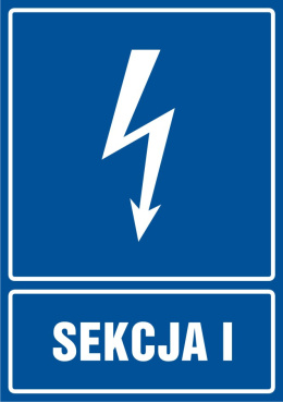Znak elektryczny - Sekcja 1, 14,8x21 cm, płyta sztywna PCV - 1 mm