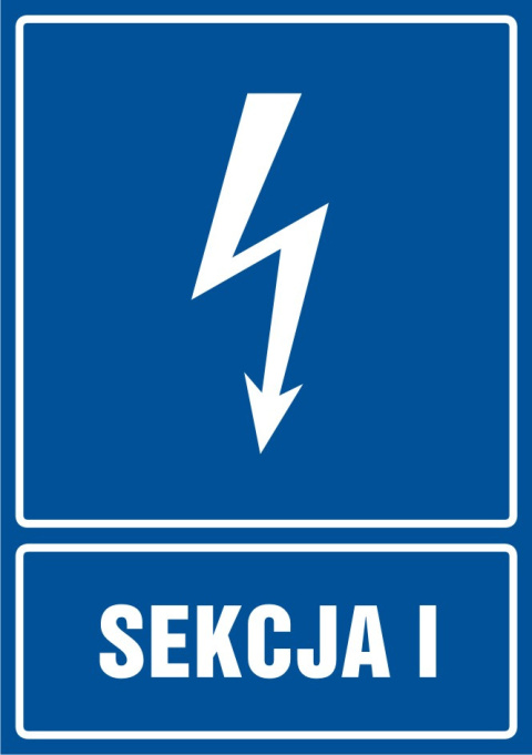 Znak elektryczny - Sekcja 1, 59,4x84,1 cm, płyta sztywna PCV - 1 mm