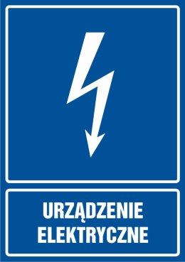 Znak elektryczny - Urządzenie elektryczne, 10,5x14,8 cm, folia