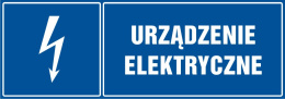 Znak elektryczny - Urządzenie elektryczne, 10,5x29,7 cm, płyta sztywna PCV - 1 mm