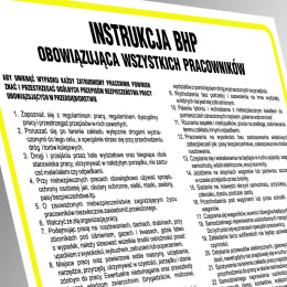 Skrócona instrukcja jak zapobiegać rozprzestrzenianiu się infekcji, 14,8x21 cm, folia