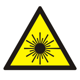 Ostrzeżenie przed promieniami laserowymi, 10,5x10,5 cm, PCV 1 mm