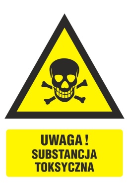 Znak bezpieczeństwa - Ostrzeżenie przed substancjami toksycznymi, 10,5x14,8 cm, płyta sztywna PCV - 1 mm
