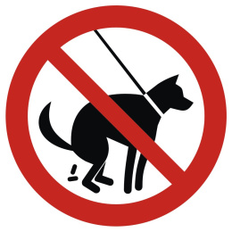 Zakaz wyprowadzania psów 1, 20x20 cm, PCV 1 mm