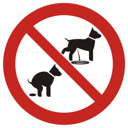 Zakaz wyprowadzania psów 2, 20x20 cm, PCV 1 mm